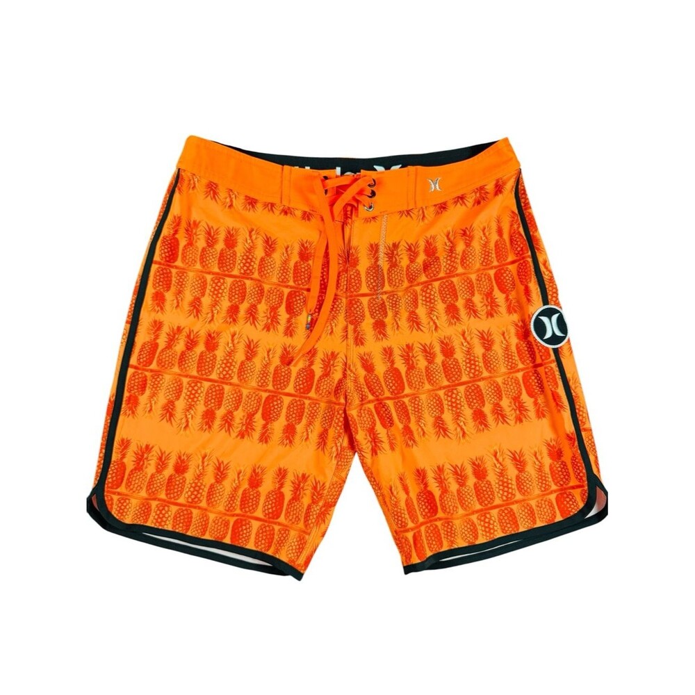 Hurley Phantom Pineapple Board Shorts Mens 30 Neon Orange Surf Swim Trunks Beach